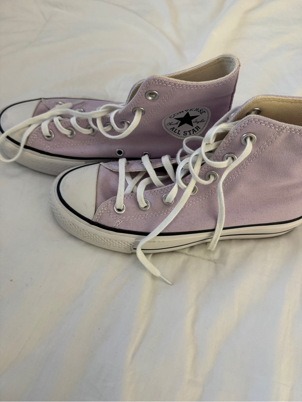 Converse High Top platform Purple Sneakers